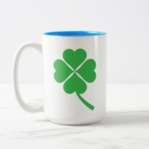 Lucky Four Leaf Shamrock Design-87906 Two-Tone Coffee Mug