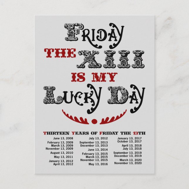 Lucky Friday the 13th Light Postcard (Front)