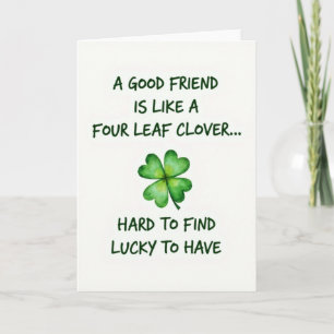 Lucky Friend Green Clover Art Card