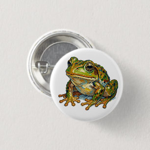 Lucky Frog Colourful Art Good Fortune Symbol Gift 1 Inch Round Button