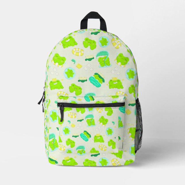 Lucky frogs printed backpack (Front)