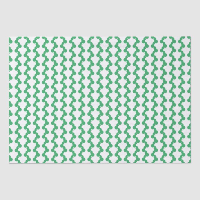 Lucky gift wrap tissue paper with green clovers (Front)