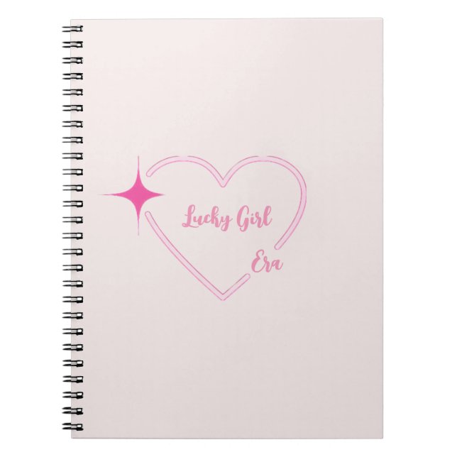 Lucky Girl Era Pink Carnet Notebook (Front)