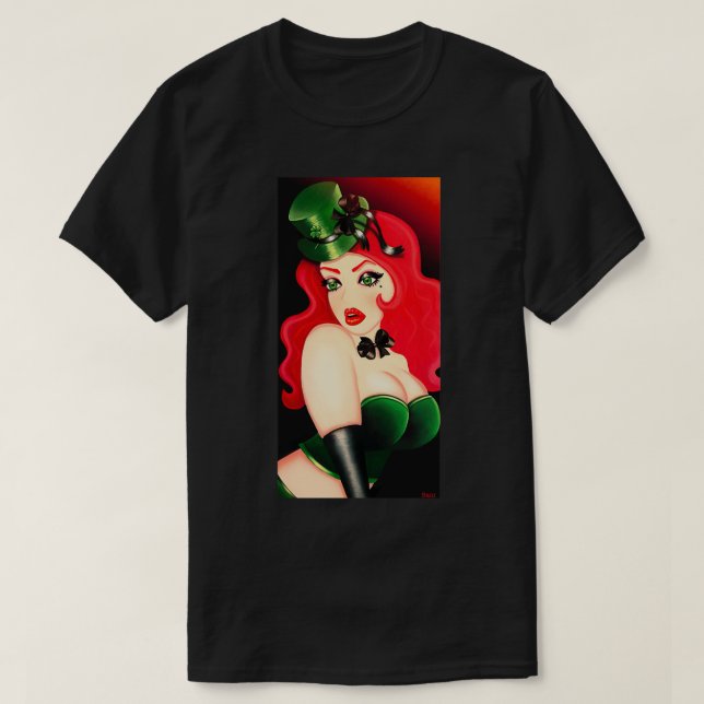 Lucky Girl Pinup T-Shirt (Design Front)