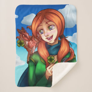 Lucky Girl Sherpa Blanket