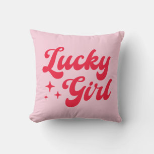 Lucky Girl Throw Pillow