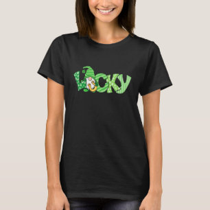 Lucky Gnome St Patricks Day Irish Shamrock Horsesh T-Shirt