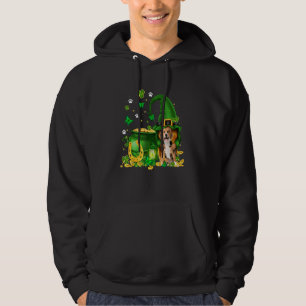 Lucky Gnome U2013 Gnome Hug Beagle Dog St Patricks Hoodie