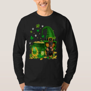 Lucky Gnome U2013 Gnome Hug Doberman Dog St Patric T-Shirt