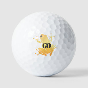 Lucky Gold Frog Illustration "GO" Custom Golf Balls