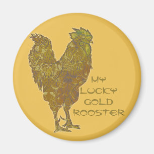 Lucky Gold Rooster   aimant