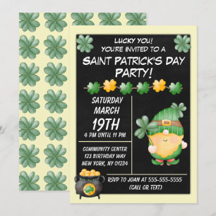 Lucky Gold Saint Patrick's Day Party Invitation