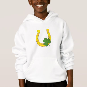Lucky Golden Horseshoe avec Shamrock sur noir