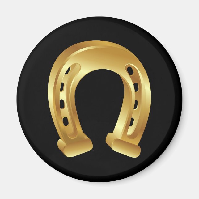 Lucky golden horseshoe magnet (Front)