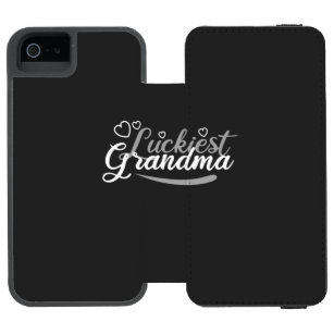 lucky grandma, luckiest grandma in grey white. incipio watson™ iPhone 5 wallet case