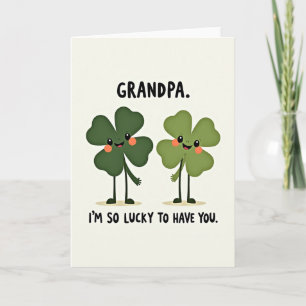 Lucky Grandpa Clover Card