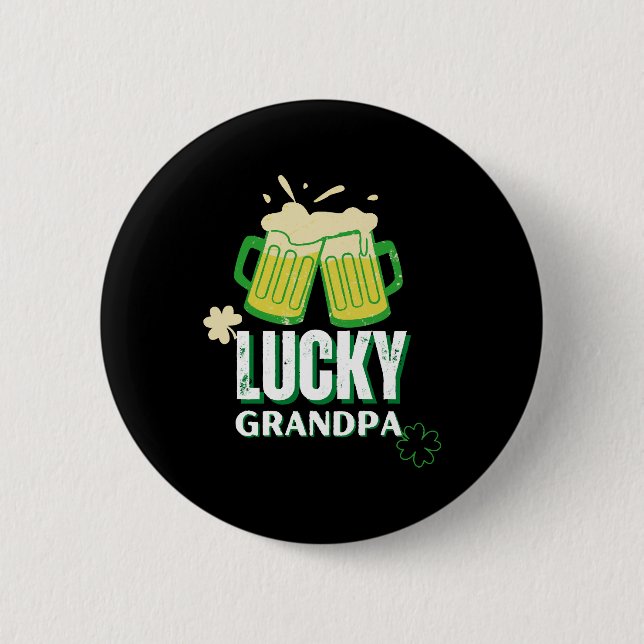 Lucky Grandpa St Patrick s Day 2 Inch Round Button (Front)