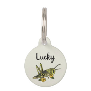 Lucky Grasshopper Pet ID Tag