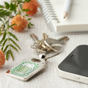 Lucky Green Beer Keychain