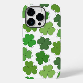 Lucky green clover. Outline shamrock. Case-Mate iPhone 14 Pro Case