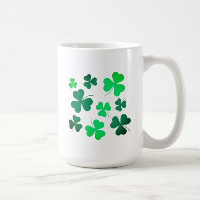 Lucky Green Clover Shamrock Ireland Irish Coffee Mug (Right)