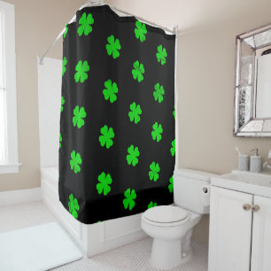 Lucky Green Clovers Shower Curtain