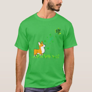 Lucky Green Corgi Dog For Dog Lover St Patrick Day T-Shirt