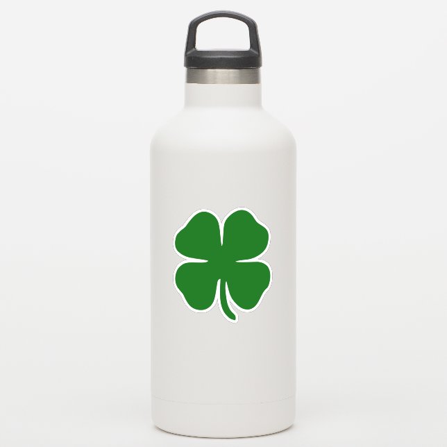 Lucky Green Four Leaf Clover St Patricks Irish  (Waterbottle)