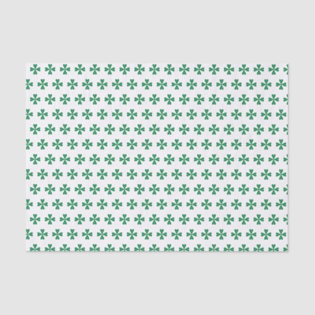 Lucky Green Four Leaf Clover Tissue Paper (Front)
