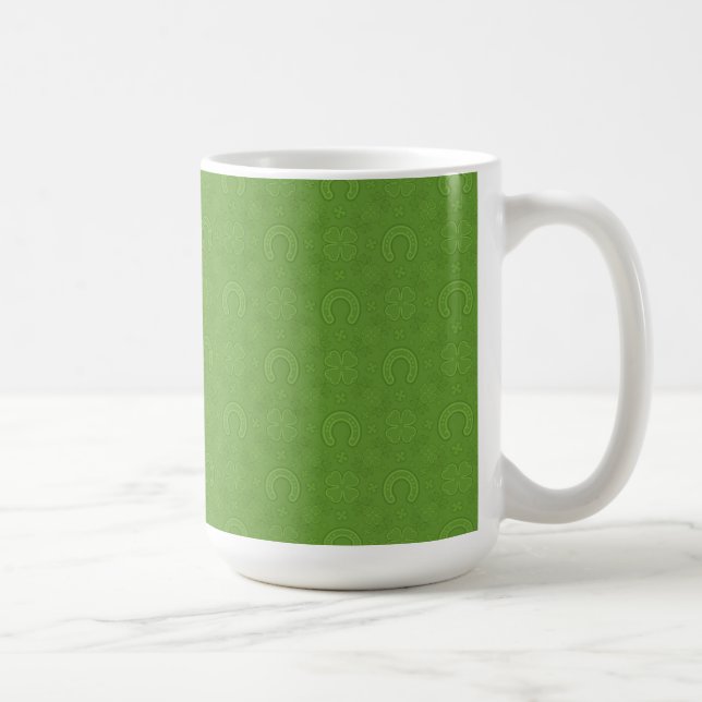 Lucky Green Icons Pattern Coffee Mug (Right)