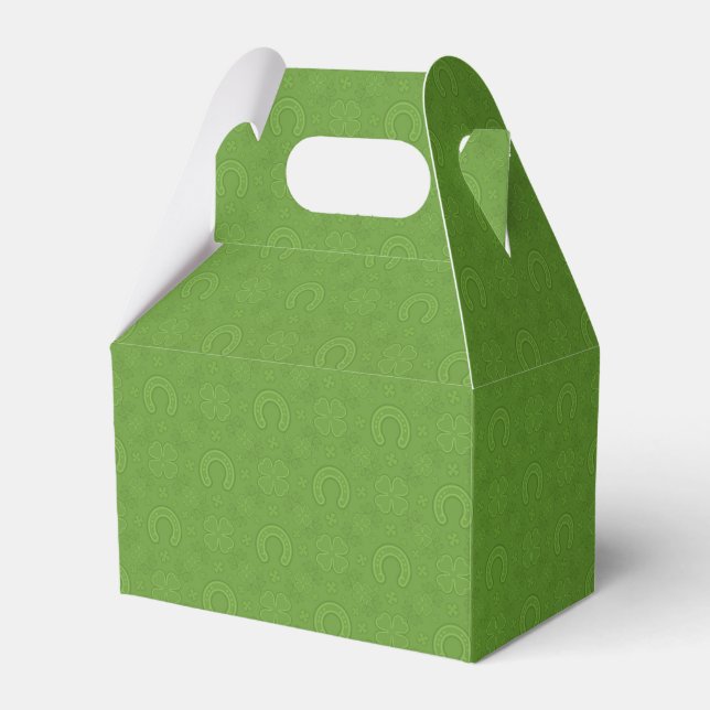 Lucky Green Icons Pattern Favor Box (Front Side)