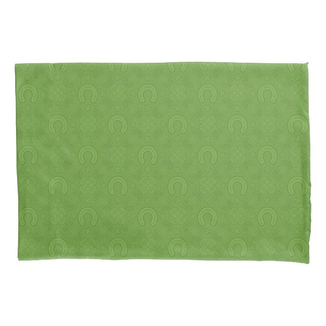 Lucky Green Icons Pattern Pillowcase (Front-Left)