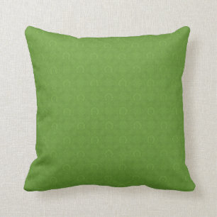Lucky Green Icons Pattern Throw Pillow