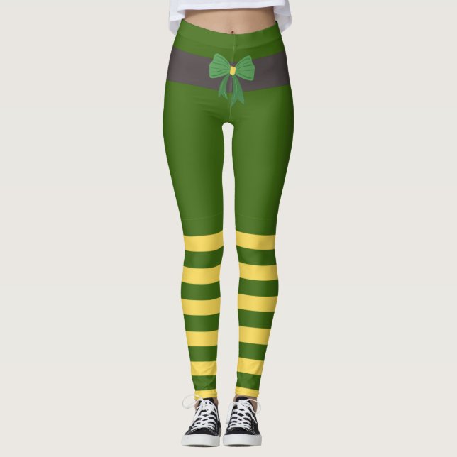 Lucky Green Leprechaun Socks St. Patrick's Day Leggings (Front)