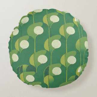 Lucky Green pattern Round Pillow