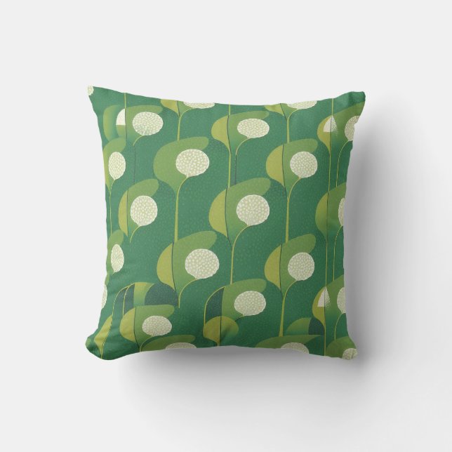 Lucky Green pattern Throw Pillow (Front)