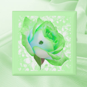 Lucky Green Rose Magnet