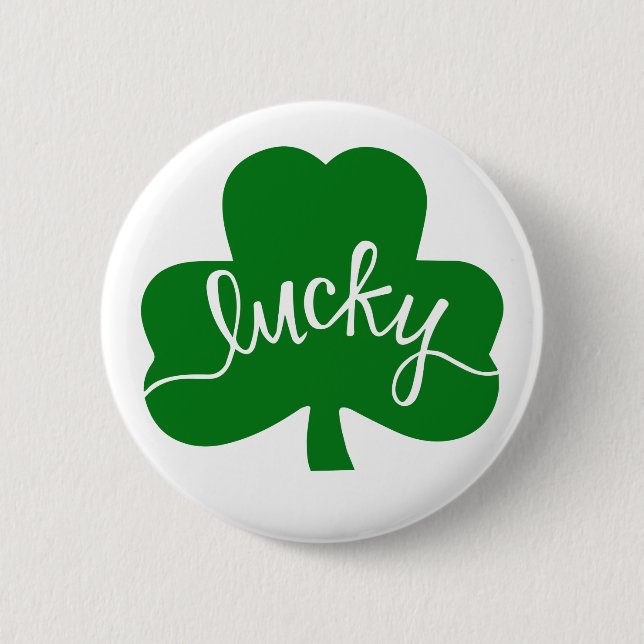Lucky Green Shamrock Button (Front)