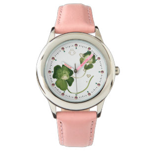LUCKY GREEN SHAMROCK LADIES WITH HEARTS WATCH