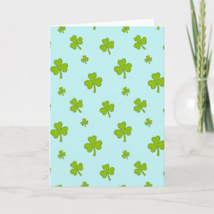 Lucky Green Shamrock Pattern Card