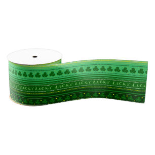 Lucky Green Shamrock   St. Patricks Day Irish Grosgrain Ribbon