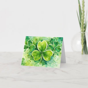 Lucky Green Shamrocks St. Patrick's Day Holiday Card