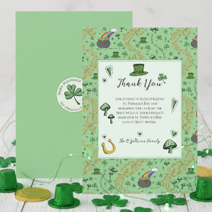 Lucky Green St Patricks Day Irish Thank You Card