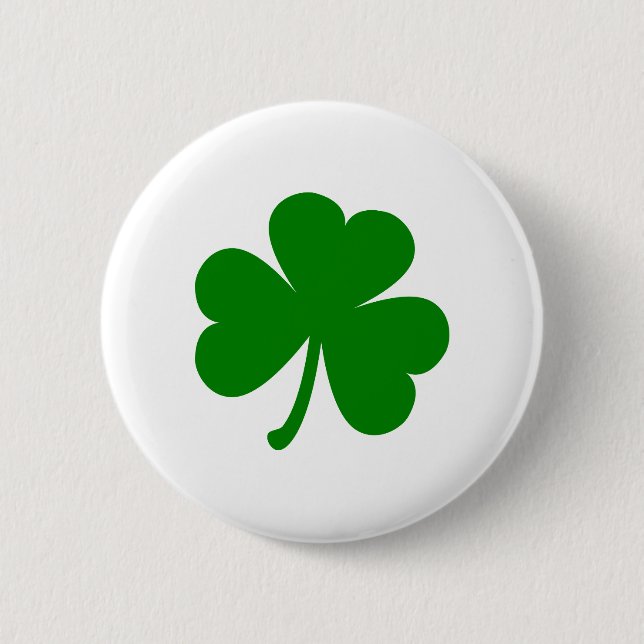 Lucky Green St Patrick's Day Shamrock 2 Inch Round Button (Front)