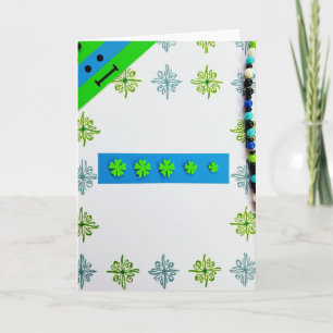 Lucky Green Stripe Clover Card