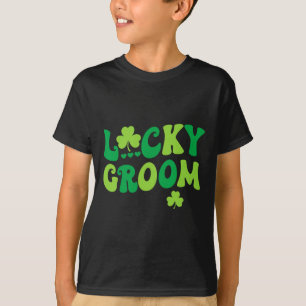 Lucky Groom Bride Couples Matching Wedding St Patr T-Shirt