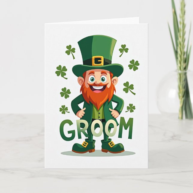 Lucky Groom Leprechaun Card (Front)