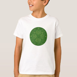 Lucky Harmony: Celtic Four-Leaf Mandala T-Shirt