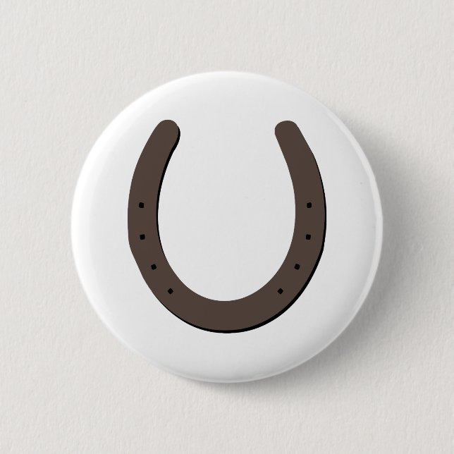 Lucky Horseshoe 2 Inch Round Button (Front)