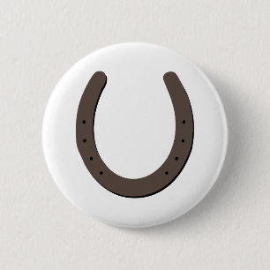 Lucky Horseshoe 2 Inch Round Button